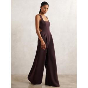 REISS Dion Wide-Leg Cut-Out Jumpsuit